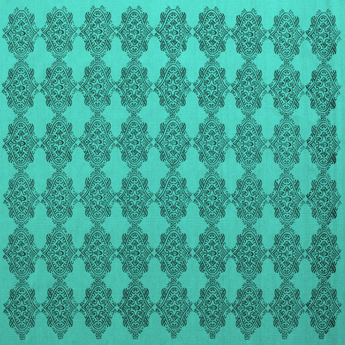 Square Machine Washable Abstract Turquoise Contemporary Area Rugs, wshcon1050turq