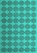 Machine Washable Abstract Turquoise Contemporary Area Rugs, wshcon1050turq