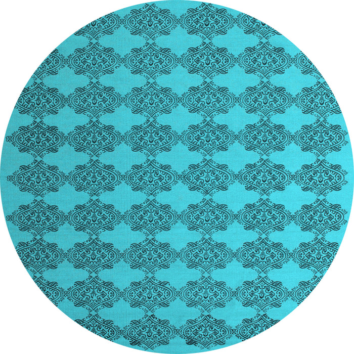 Round Machine Washable Abstract Light Blue Contemporary Rug, wshcon1050lblu