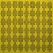 Square Abstract Yellow Contemporary Rug, con1050yw