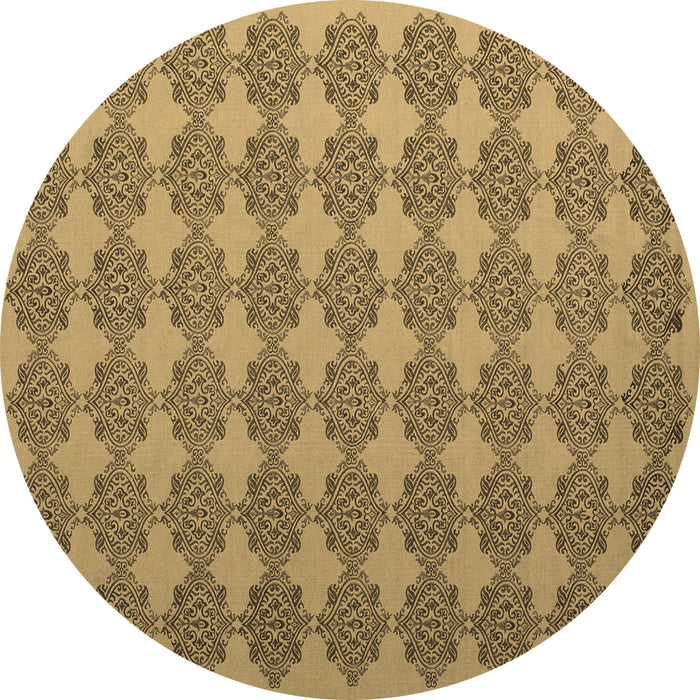 Round Machine Washable Abstract Brown Contemporary Rug, wshcon1050brn