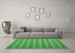 Machine Washable Abstract Emerald Green Contemporary Area Rugs in a Living Room,, wshcon1050emgrn