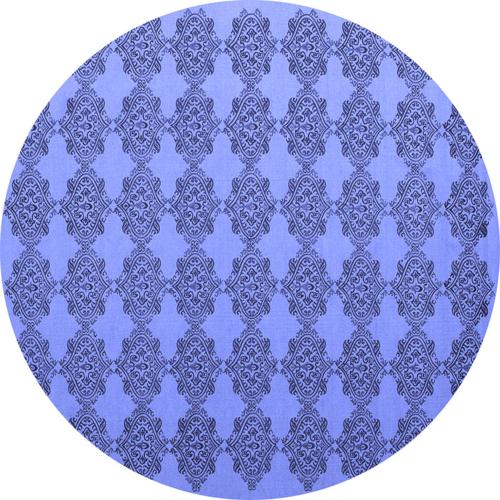 Round Machine Washable Abstract Blue Contemporary Rug, wshcon1050blu
