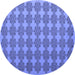 Round Machine Washable Abstract Blue Contemporary Rug, wshcon1050blu