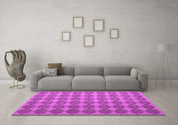 Machine Washable Abstract Pink Contemporary Rug, wshcon1050pnk