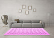 Machine Washable Terrilis Pink Contemporary Rug in a Living Room, wshcon1051pnk