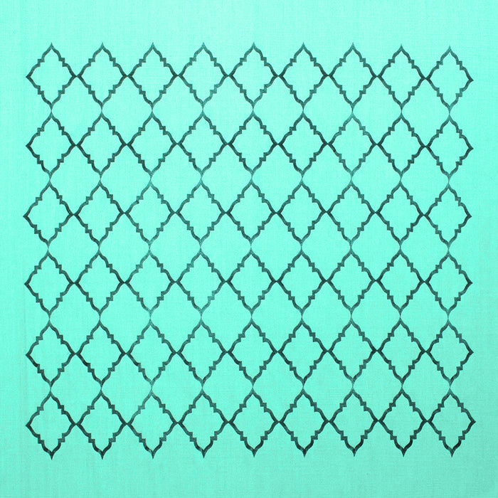 Square Terrilis Turquoise Contemporary Rug, con1051turq