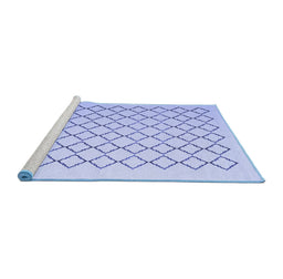 Sideview of Machine Washable Terrilis Blue Contemporary Rug, wshcon1051blu