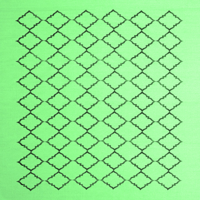 Square Machine Washable Terrilis Emerald Green Contemporary Area Rugs, wshcon1051emgrn