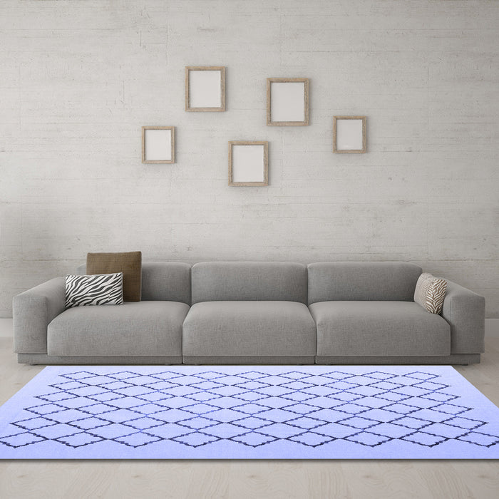 Machine Washable Terrilis Blue Contemporary Rug in a Living Room, wshcon1051blu