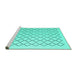 Sideview of Machine Washable Terrilis Turquoise Contemporary Area Rugs, wshcon1051turq