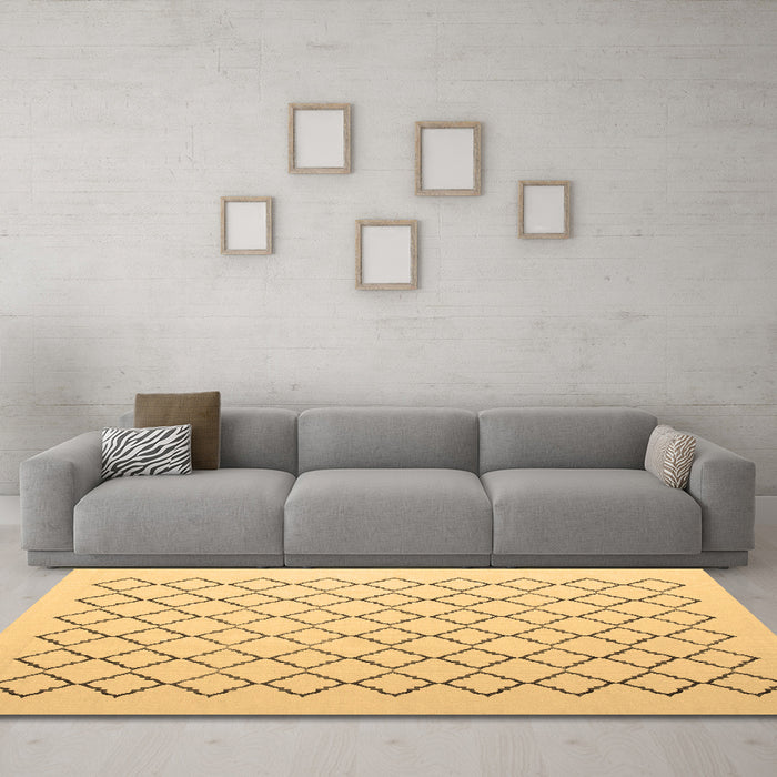 Machine Washable Terrilis Brown Contemporary Rug in a Living Room,, wshcon1051brn