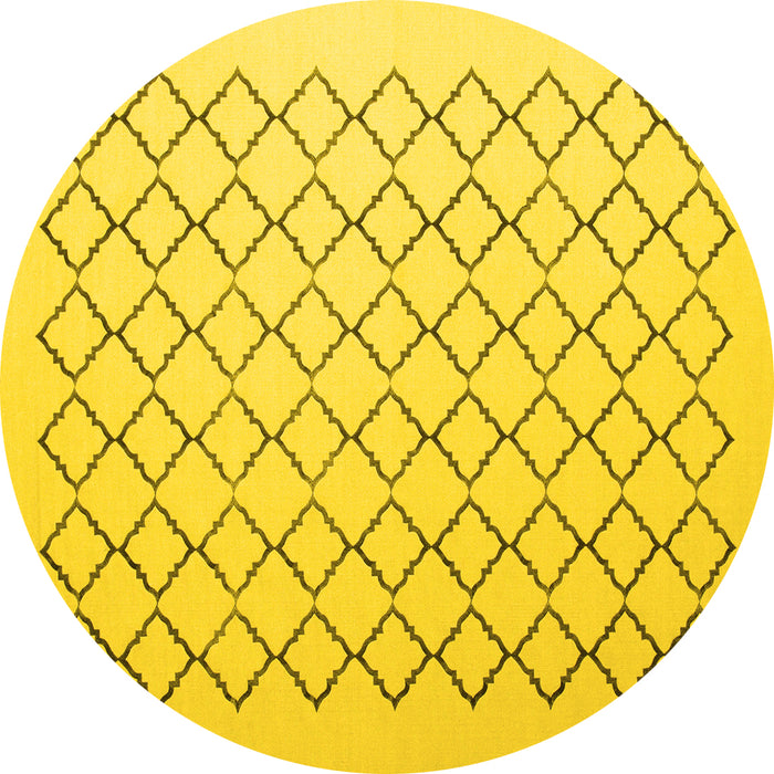 Round Terrilis Yellow Contemporary Rug, con1051yw