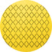 Round Terrilis Yellow Contemporary Rug, con1051yw