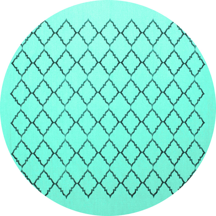 Round Terrilis Turquoise Contemporary Rug, con1051turq