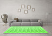Machine Washable Terrilis Green Contemporary Area Rugs in a Living Room,, wshcon1051grn