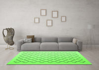 Machine Washable Terrilis Green Contemporary Rug, wshcon1051grn