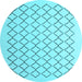 Round Machine Washable Terrilis Light Blue Contemporary Rug, wshcon1051lblu