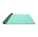 Sideview of Solid Turquoise Modern Rug, con1052turq