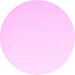 Round Solid Pink Modern Rug, con1052pnk