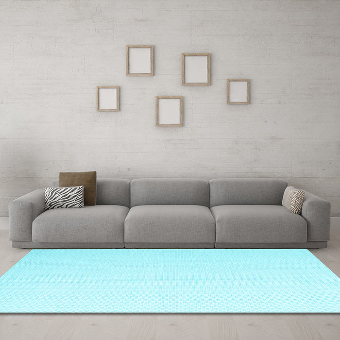 Machine Washable Solid Light Blue Modern Rug in a Living Room, wshcon1052lblu