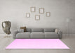 Machine Washable Solid Pink Modern Rug in a Living Room, wshcon1052pnk