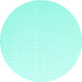 Round Solid Turquoise Modern Rug, con1052turq