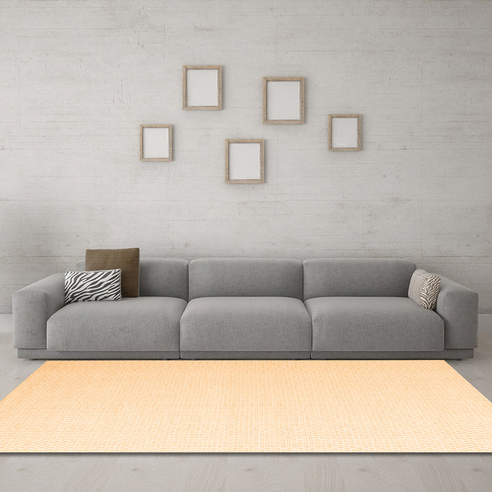Machine Washable Solid Orange Modern Area Rugs in a Living Room, wshcon1052org