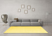 Machine Washable Solid Yellow Modern Rug in a Living Room, wshcon1052yw