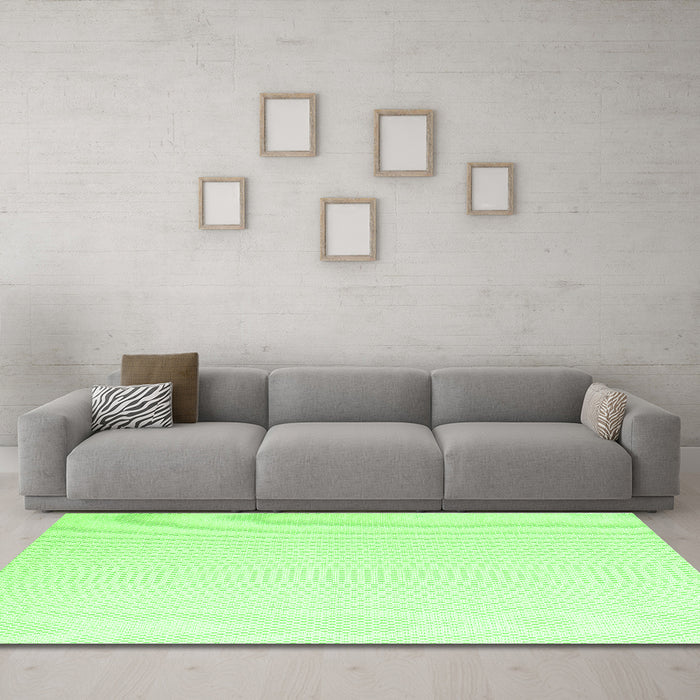 Machine Washable Solid Green Modern Area Rugs in a Living Room,, wshcon1052grn