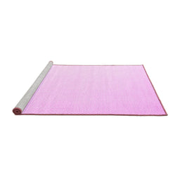Sideview of Machine Washable Solid Pink Modern Rug, wshcon1052pnk