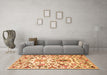Machine Washable Abstract Orange Contemporary Area Rugs in a Living Room, wshcon1053org