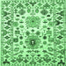 Square Abstract Emerald Green Contemporary Rug, con1053emgrn