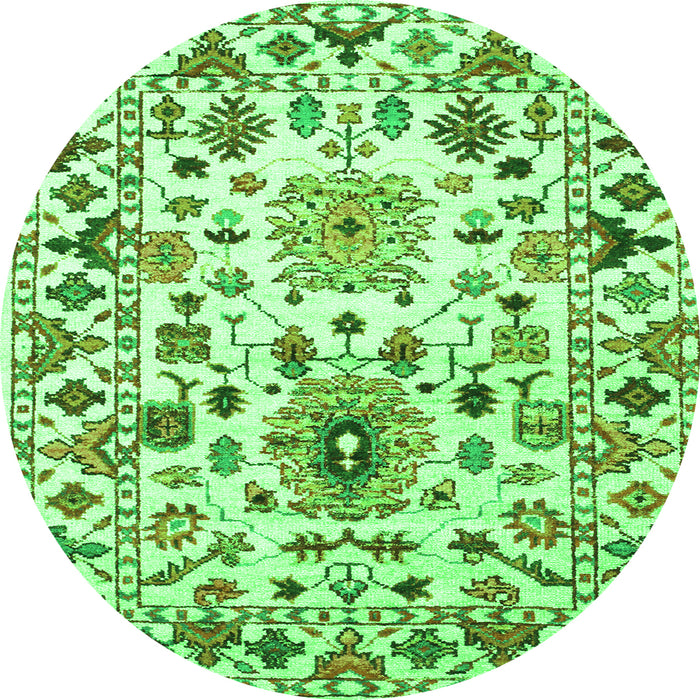 Square Abstract Green Contemporary Rug, con1053grn