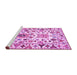 Sideview of Machine Washable Abstract Pink Contemporary Rug, wshcon1053pnk