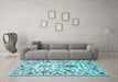 Machine Washable Abstract Light Blue Contemporary Rug in a Living Room, wshcon1053lblu