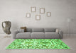 Machine Washable Abstract Green Contemporary Area Rugs in a Living Room,, wshcon1053grn