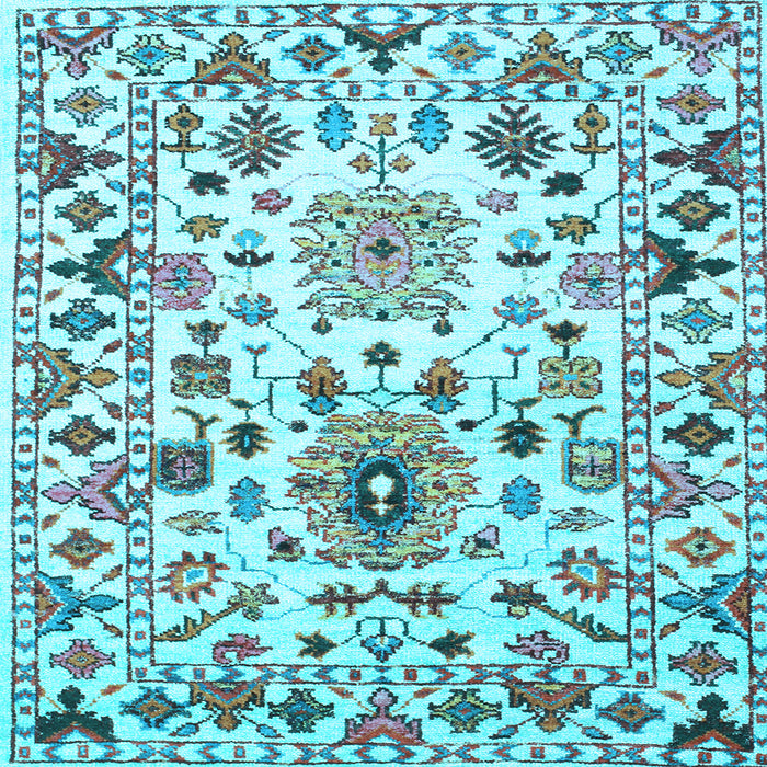 Square Machine Washable Abstract Light Blue Contemporary Rug, wshcon1053lblu
