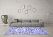 Machine Washable Abstract Blue Contemporary Rug in a Living Room, wshcon1053blu