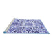 Sideview of Machine Washable Abstract Blue Contemporary Rug, wshcon1053blu