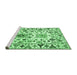 Sideview of Machine Washable Abstract Emerald Green Contemporary Area Rugs, wshcon1053emgrn