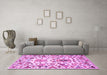 Machine Washable Abstract Pink Contemporary Rug in a Living Room, wshcon1053pnk