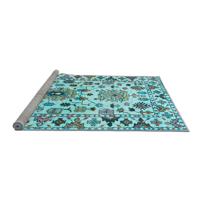 Sideview of Machine Washable Abstract Light Blue Contemporary Rug, wshcon1053lblu