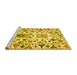 Sideview of Machine Washable Abstract Yellow Contemporary Rug, wshcon1053yw