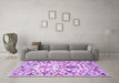 Machine Washable Abstract Purple Contemporary Area Rugs in a Living Room, wshcon1053pur