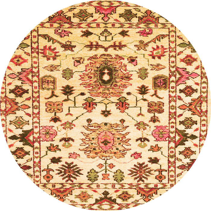 Square Abstract Orange Contemporary Rug, con1053org