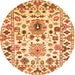 Square Abstract Orange Contemporary Rug, con1053org