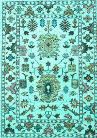 Abstract Turquoise Contemporary Rug, con1053turq