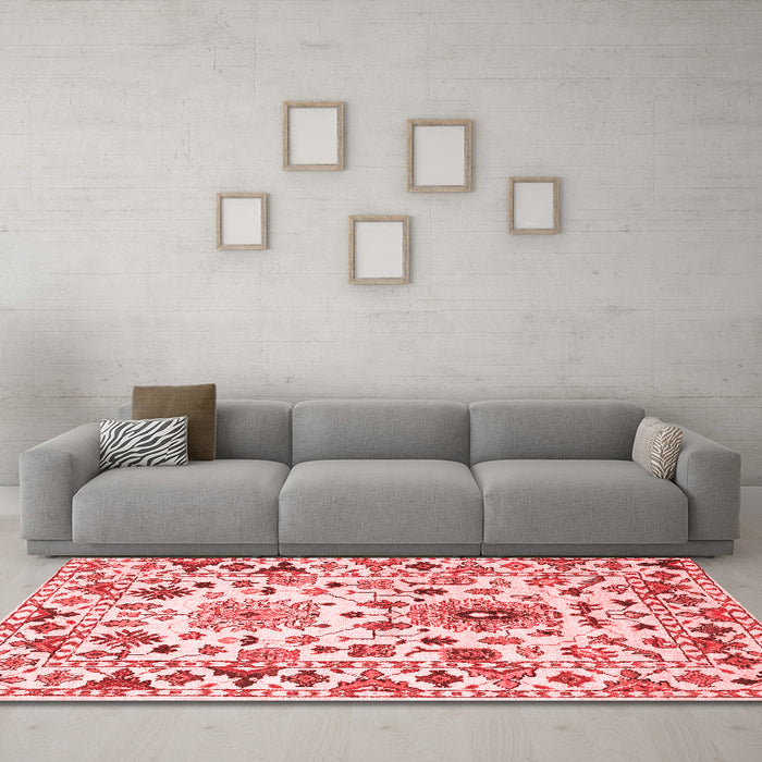 Contemporary Red Washable Rugs