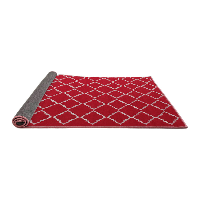 Thickness of Contemporary Red Trellis Rug, con1054